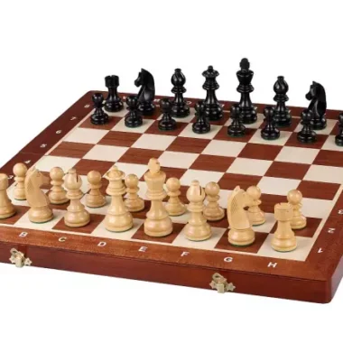Set d’Echecs Timeless German Knight n°6 – Pièces en Bois et Echiquier de Compétition