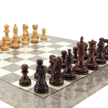 Ensemble d’Échecs Atlantic en Bois de Rose et Frêne Bouleau