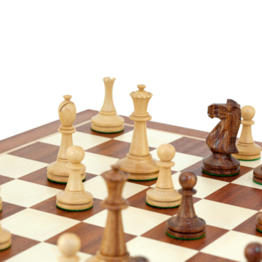 Ensemble de Jeu d'échecs En Bois de Rose et Grand Echiquier en Bois d'Acajou