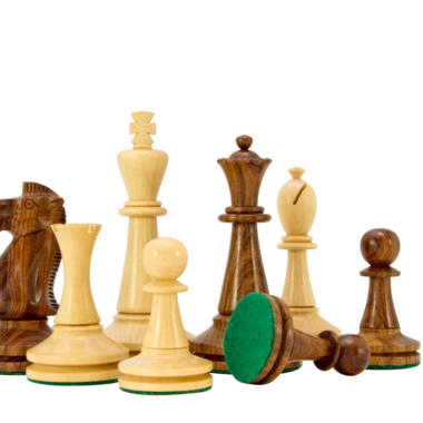 Ensemble de Jeu d'échecs En Bois de Rose et Grand Echiquier en Bois d'Acajou
