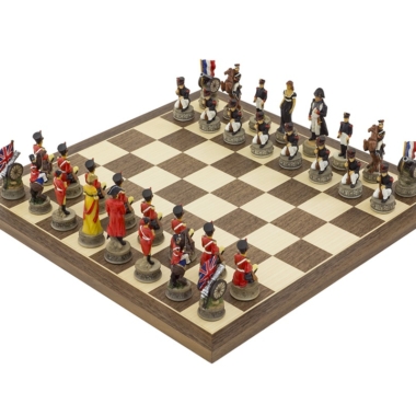 Ensemble Jeu d Echecs Complet Bataille de Waterloo Peint à La Main