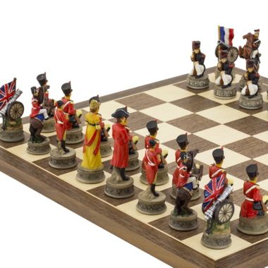 Ensemble Jeu d Echecs Complet Bataille de Waterloo Peint à La Main