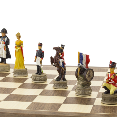 Ensemble Jeu d Echecs Complet Bataille de Waterloo Peint à La Main
