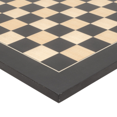 Jeu d’Échecs Staunton Noir et Blanc en Ébène et Buis avec Échiquier en Anegre Noir et Érable – Roi 8,9 cm