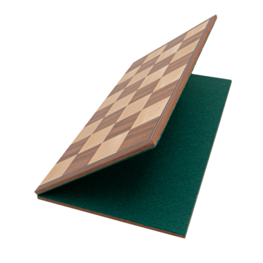 Ensemble d’Echecs Staunton Conquest – Pièces en Bois et Echiquier Pliant en Bois de Noyer et Erable