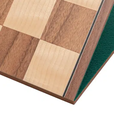 Ensemble d’Echecs Staunton Conquest – Pièces en Bois et Echiquier Pliant en Bois de Noyer et Erable