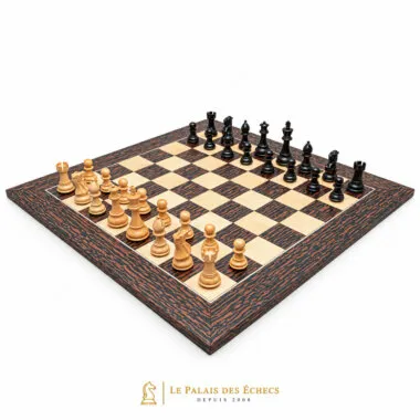 Ensemble complet Classic Staunton en buis sur échiquier érable et ébène tigré