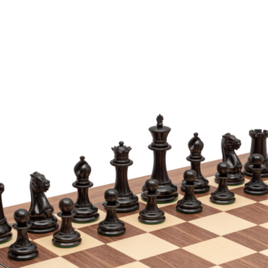 Jeu d’Échecs Staunton 1851 de Luxe en Ébène et Buis avec Échiquier de 60 cm et Coffret en Acajou – Roi 11 cm