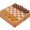 Jeu d'Échecs de Voyage Pliant en bois massif, pièces soigneusement placées sur l'échiquier