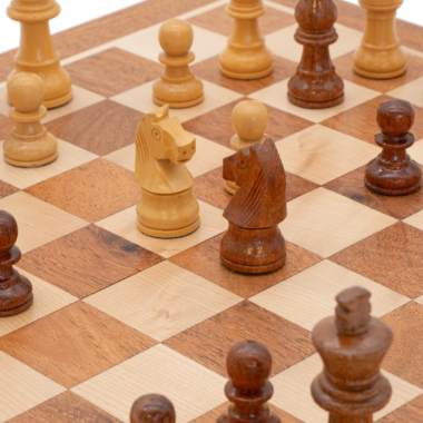 Deux chevaux sur un plateau d'échecs en action stratégique - Le Palais Des Echecs