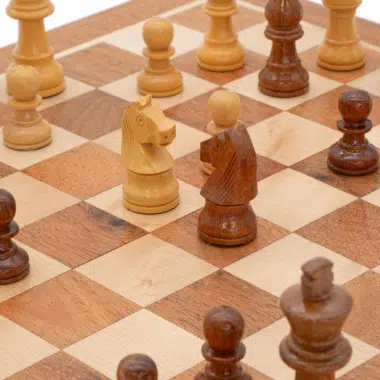 Deux chevaux sur un plateau d'échecs en action stratégique - Le Palais Des Echecs