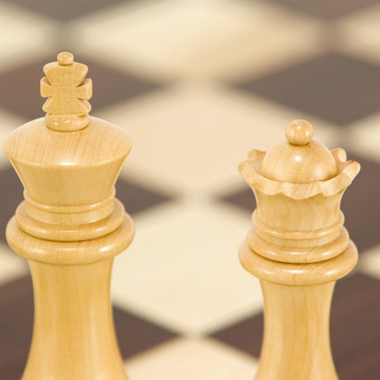 Emballage et règles du jeu d'échecs Windsor en bois de palissandre