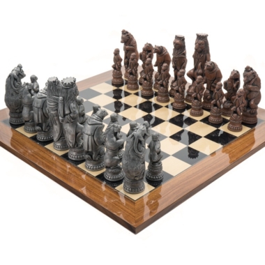 Jeu d'Échecs Reynard le Renard Grand Luxe avec pièces en bois sculptées - Le Palais Des Echecs
