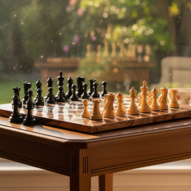 Jeu d'échecs Luxe Highgrove éclairé par la lumière naturelle - Le Palais Des Echecs