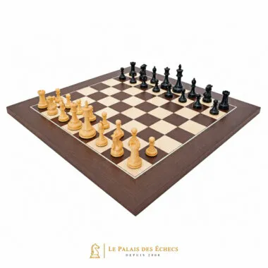 Jeu d'Échecs Miniature Luxe Couronnement vu de dessus, pièces sur l'échiquier - Le Palais Des Echecs