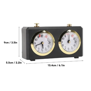 Dimensions détaillées de l'horloge d'échecs analogique - Le Palais Des Echecs
