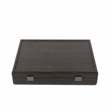 Coffret en bois noir fermé pour ensemble de poker de luxe - Le Palais Des Echecs