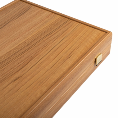Détail du couvercle en bois du coffret de backgammon - Le Palais Des Echecs