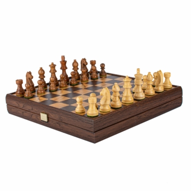 Angle latéral du jeu d'échecs Noyer 40x40 cm, pièces Staunton élégantes - Le Palais Des Echecs