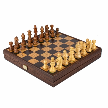 Jeu d'échecs Noyer 40x40 cm, présentation dynamique des pièces Staunton - Le Palais Des Echecs