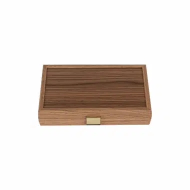 Coffret en bois de noyer élégant pour backgammon, fermé et raffiné - Le Palais Des Echecs