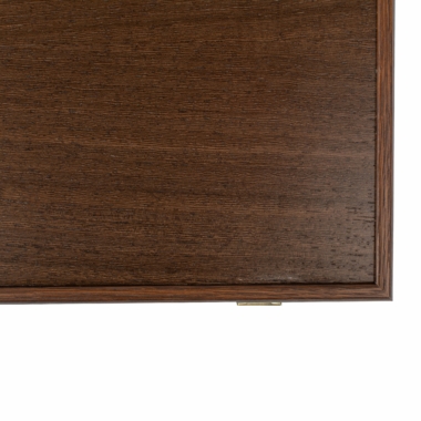Détail de la surface en bois du jeu de backgammon Wengé et Loupe de Noyer - Le Palais Des Echecs