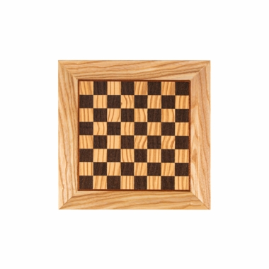 Plateau d'Échecs en bois d'olivier et wengé, vue de face, design élégant - Le Palais Des Echecs