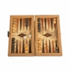 Petit Backgammon Liège Naturel Design Cubique - Pions Bois