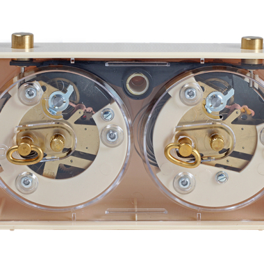 Pendule d'échecs analogique classique petit modèle crème de face - Le Palais Des Echecs