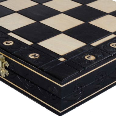 Plateau de jeu d'échecs croisé en cuir avec détails raffinés - Le Palais Des Echecs