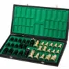 Coffret Échecs Ambassador Noir Luxe ouvert avec pièces élégantes - Le Palais Des Echecs