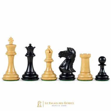 Pièces d'échecs Potish en ébène de profil, taille 3,75 pouces - Le Palais Des Echecs