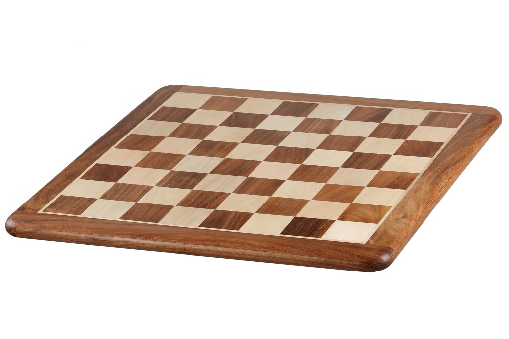 Plateau d'échecs en bois massif à motifs carrés - Le Palais Des Echecs