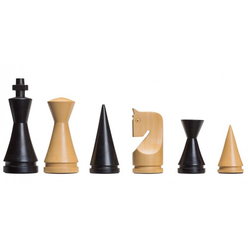 Plateau d'échecs avec pièces Staunton Moderne 3,75 Pouces sur table en bois - Le Palais Des Echecs