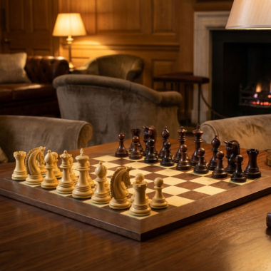 Ambiance chaleureuse autour du jeu d'échecs Lemington Palissandre dans un cadre élégant - Le Palais Des Echecs