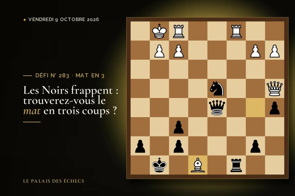 Position du défi d’échecs n° 283 : Les Noirs jouent et matent en 3