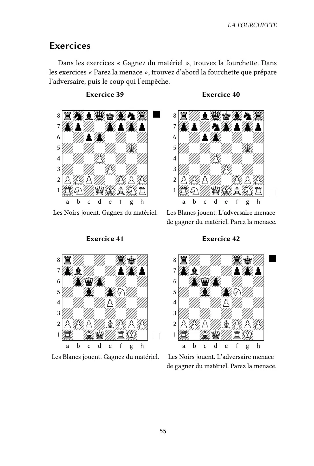 Page intérieure : quatre exercices avec diagrammes
